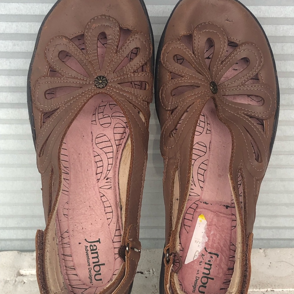 JBU By Jambu Women’s Brown Cutout Flower Agatha Mary Jane Shoes Flats Sz 9M - Picture 12 of 16